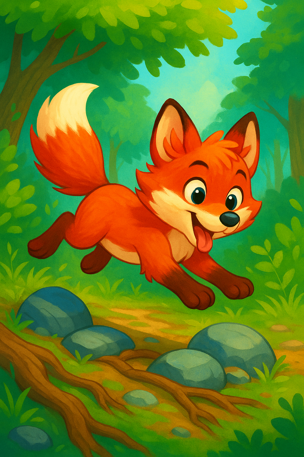 Ilustracja bajki Lisek, który chciał wszystko naraz