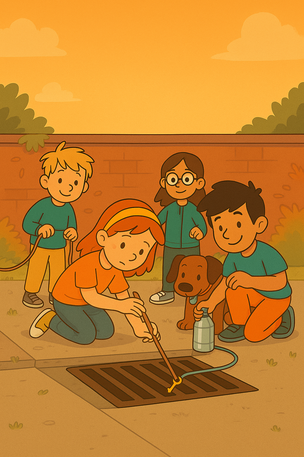 Ilustracja bajki Klucz w studzience