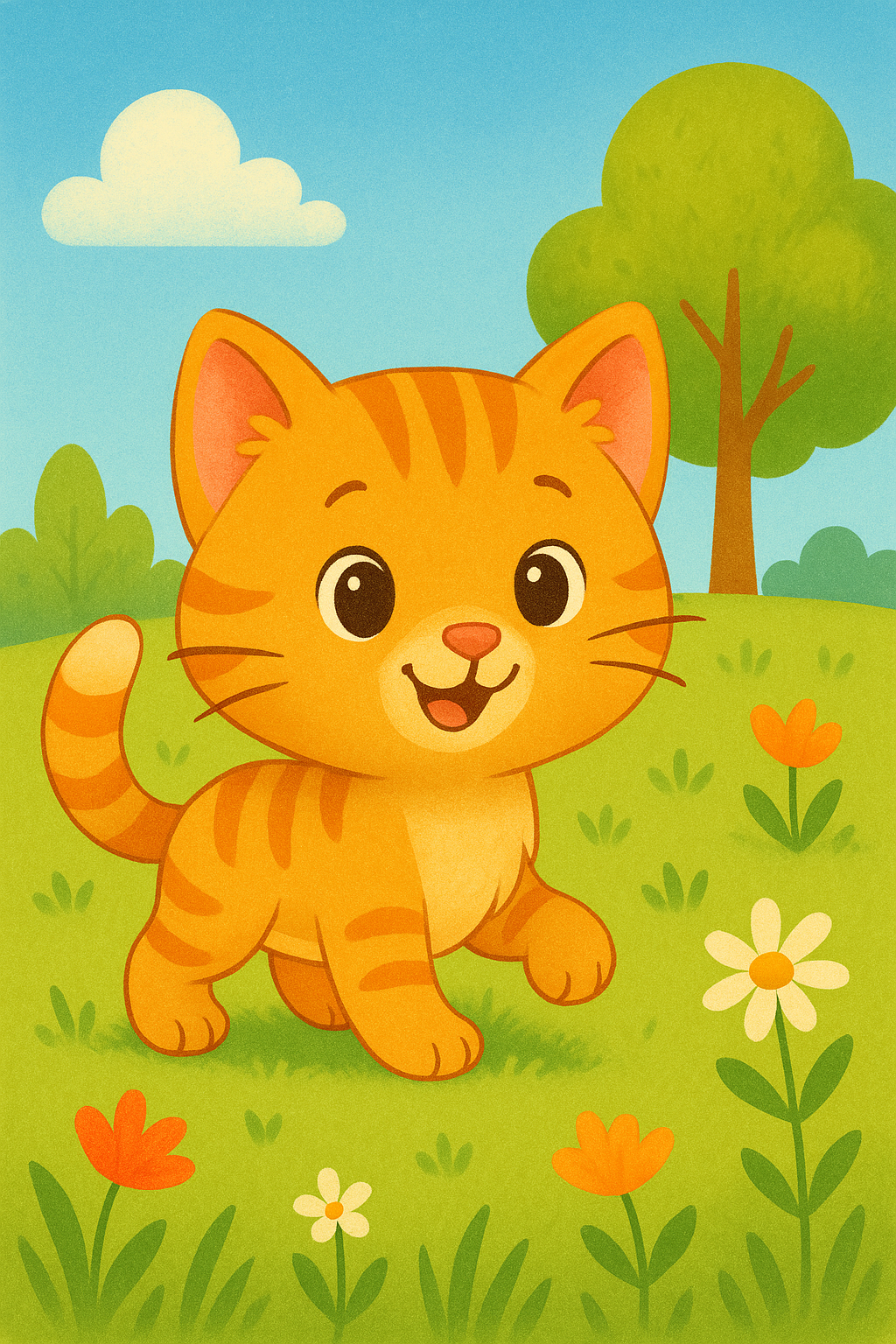 Ilustracja bajki Kotek szuka mamy